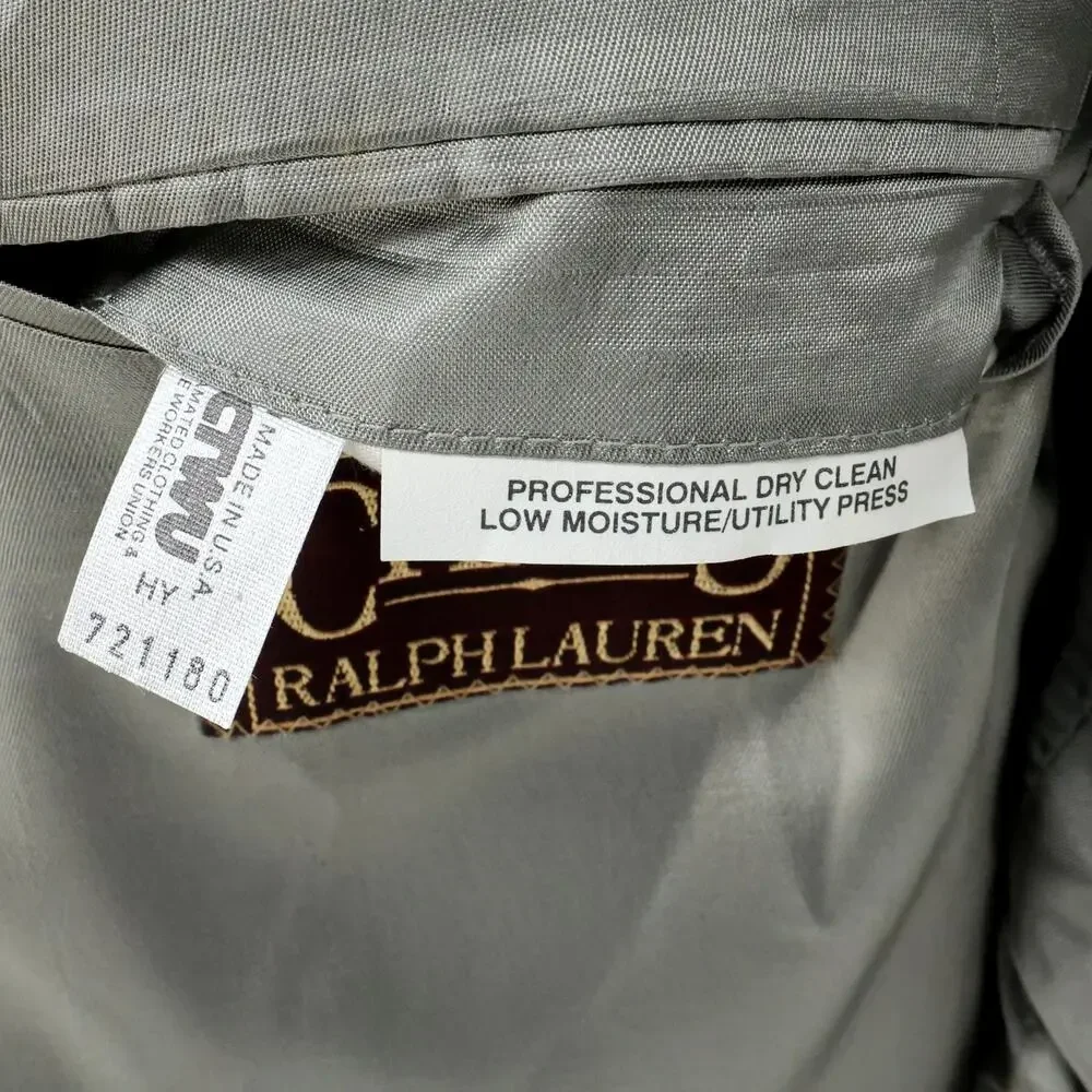 Chaps Ralph Lauren Sport Coat Mens 42L Gray Glen Plaid Jacket Blazer Vintage